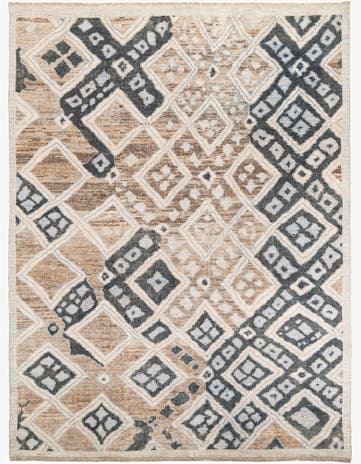 9' x 12' Hand Knotted Moroccan Wool Rug