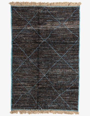 6' 6 x 9' 4 Hand Knotted Moroccan Wool Rug