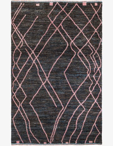 5' 8 x 9' Hand Knotted Moroccan Wool Rug