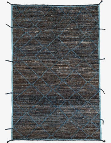 6' 2 x 9' 3 Hand Knotted Moroccan Wool Rug