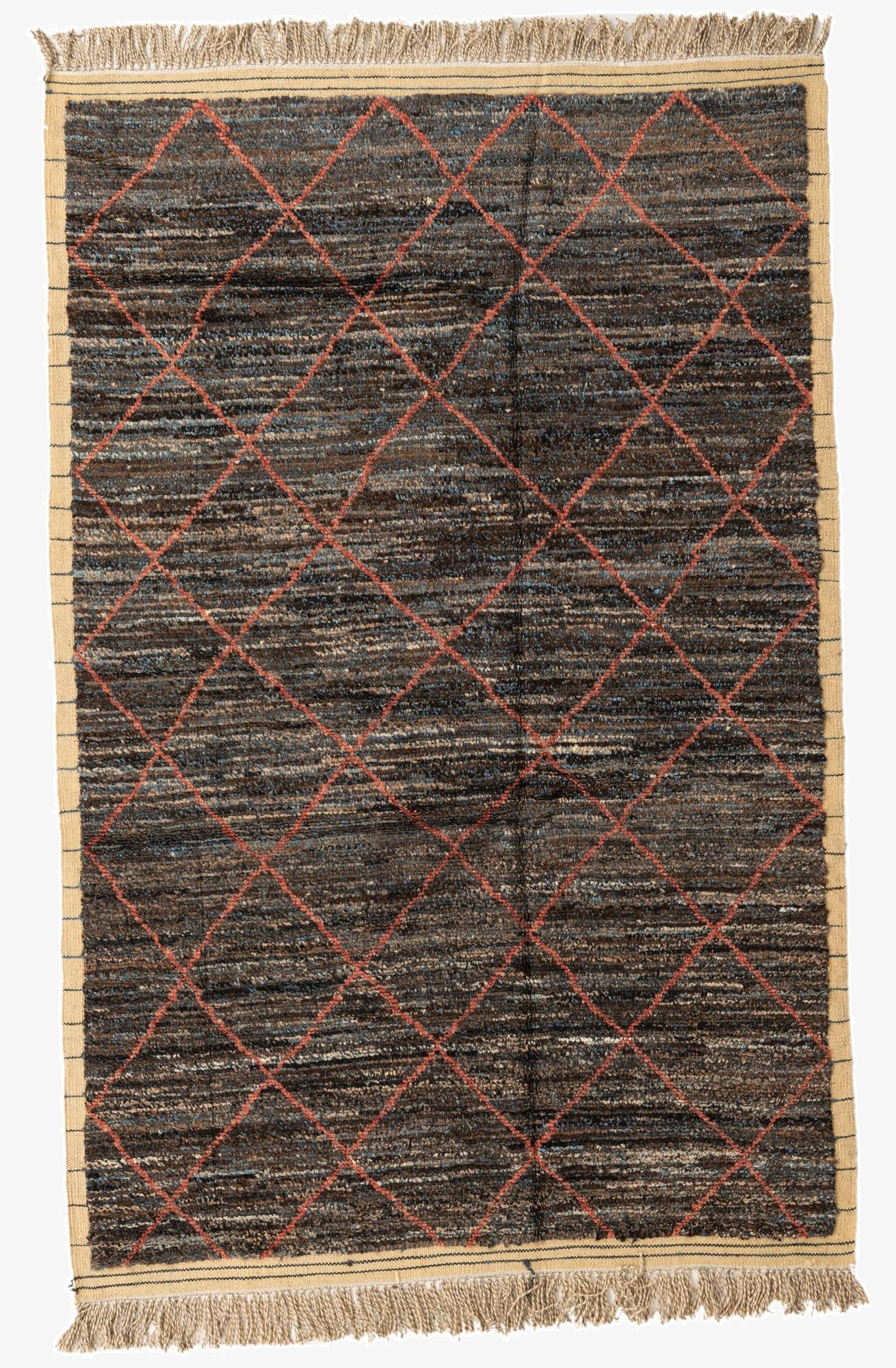 6' 2 x 9' 6  Hand Knotted Moroccan Wool Rug