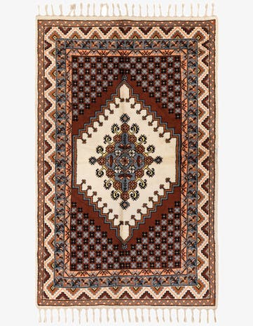 4' 11 x 8' Hand Knotted Moroccan Wool Rug