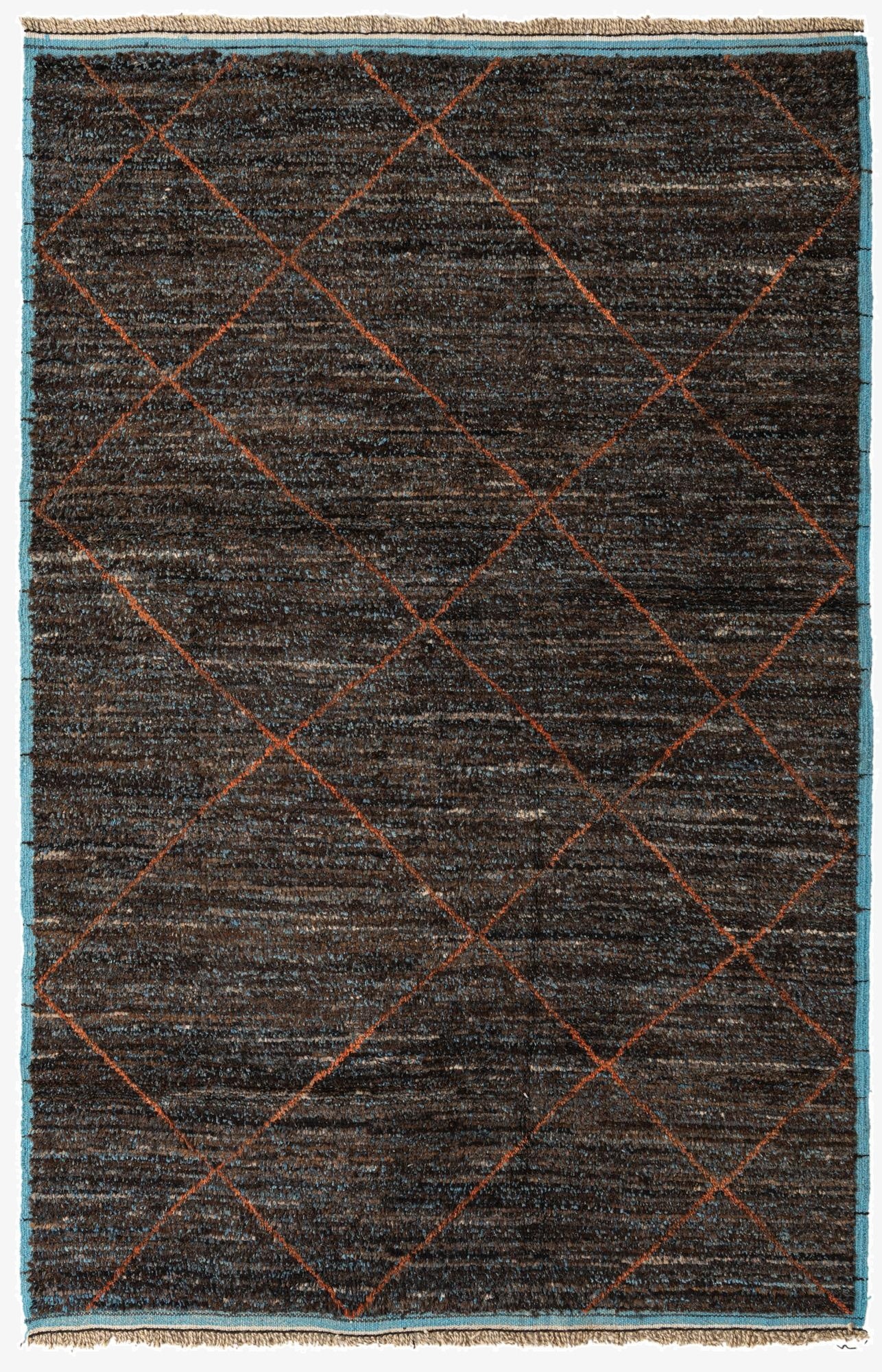 6' 1 x 9' 3  Hand Knotted Moroccan Wool Rug