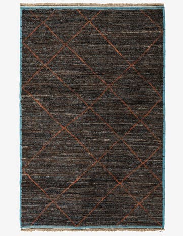 6' 1 x 9' 3 Hand Knotted Moroccan Wool Rug