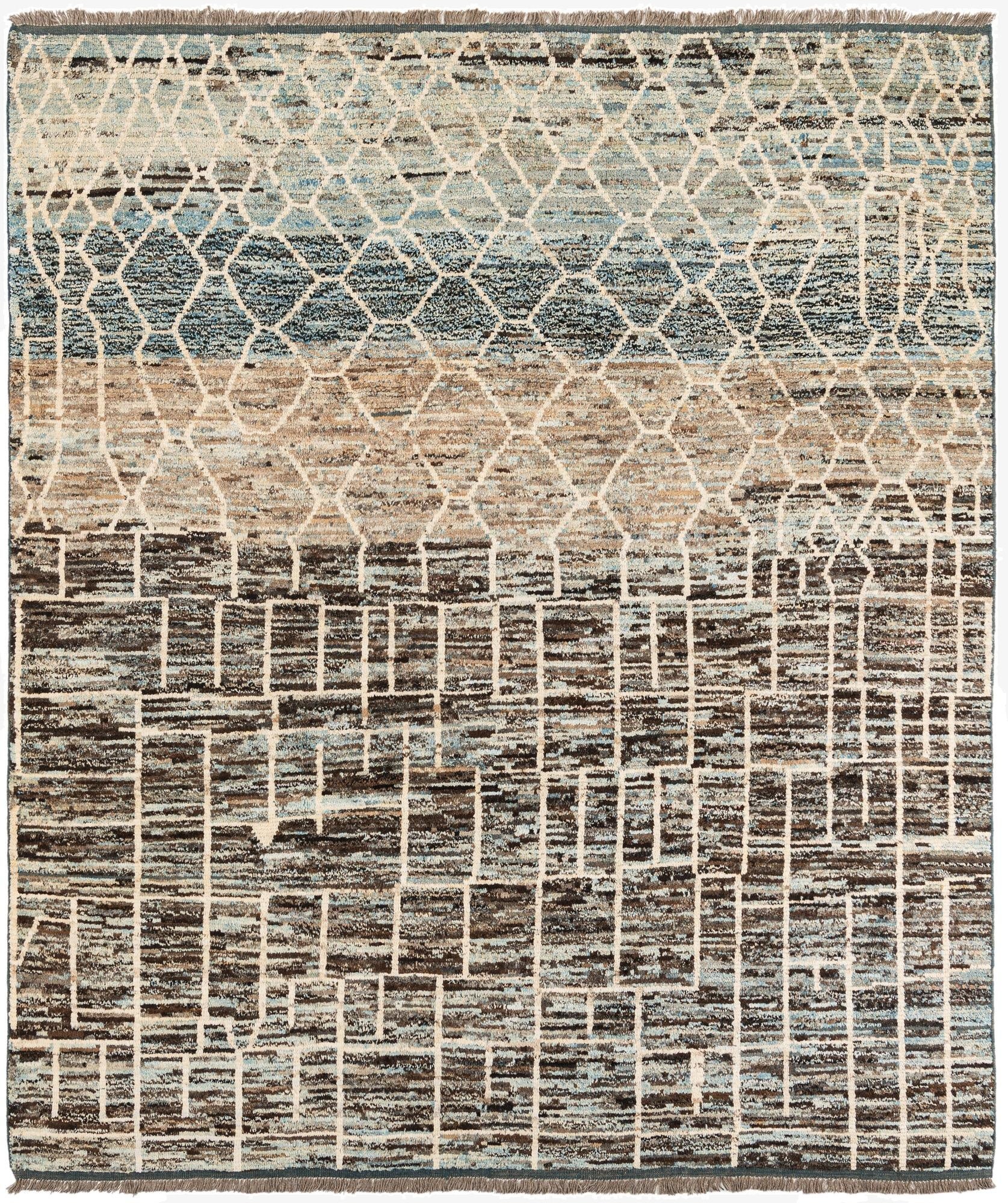 8' 6 x 9' 10  Hand Knotted Moroccan Wool Rug