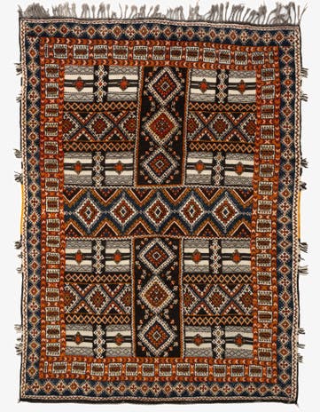 6' 5 x 8' 9 Hand Knotted Moroccan Oriental Wool Rug