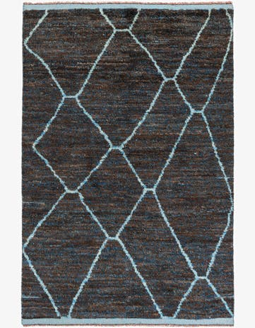 5' x 7' 4 Hand Knotted Moroccan Wool Rug