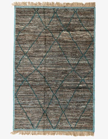 6' 1 x 9' 3 Hand Knotted Moroccan Wool Rug