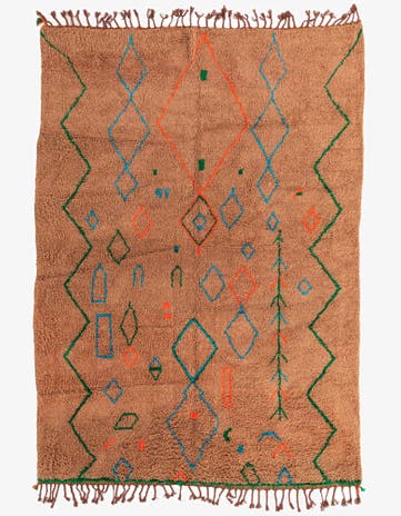 6' 10 x 9' 7 Hand Knotted Moroccan Wool Rug