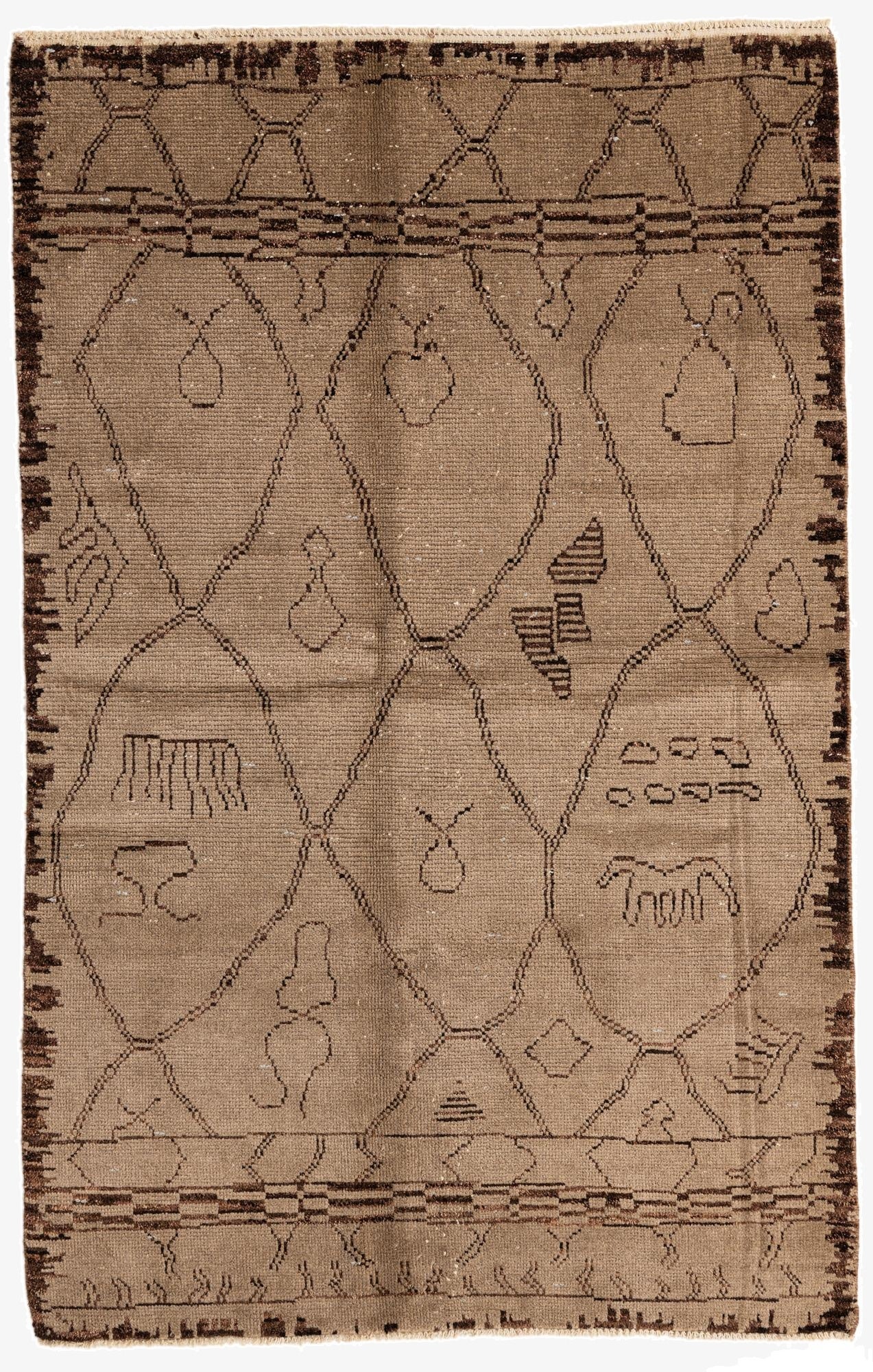 5' x 8'  Hand Knotted Moroccan Wool Rug