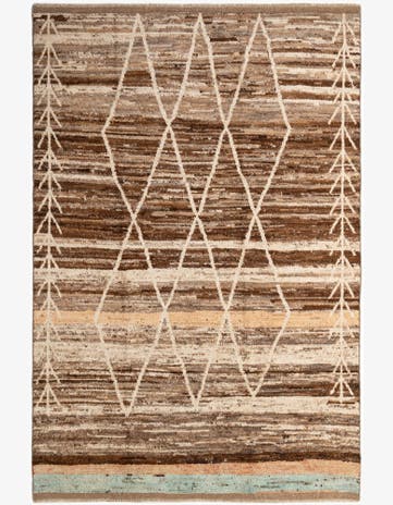 6' 5 x 9' 7 Hand Knotted Moroccan Wool Rug