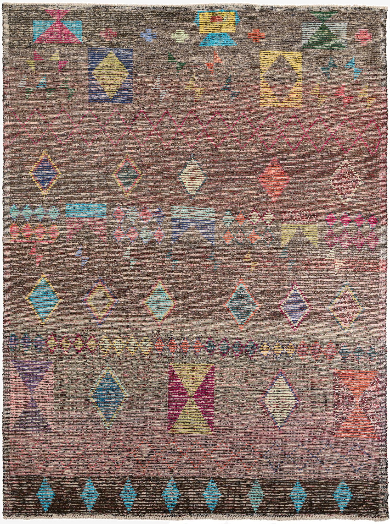 9' 6 x 12' 7  Hand Knotted Moroccan Wool Rug