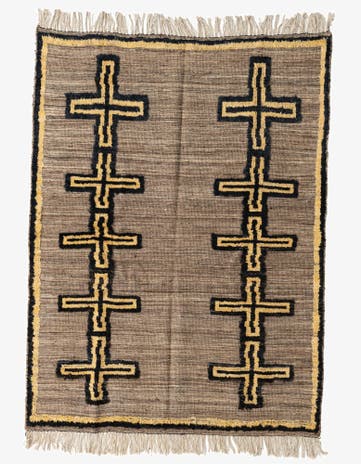 5' 1 x 6' 10 Hand Knotted Moroccan Wool Rug