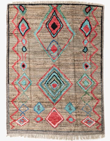 8' 1 x 11' Hand Knotted Moroccan Wool Rug