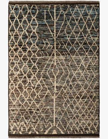 6' 9 x 9' 9 Hand Knotted Moroccan Wool Rug