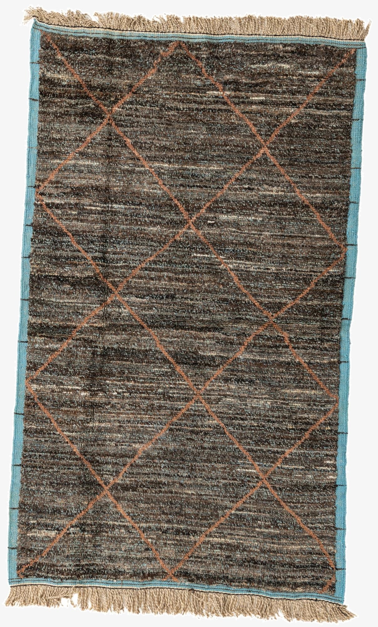 4' 10 x 8' 2  Hand Knotted Moroccan Wool Rug