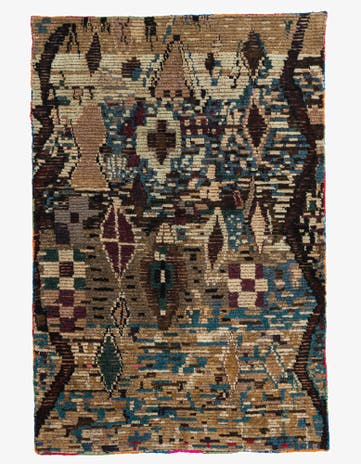 5' 1 x 7' 6 Hand Knotted Moroccan Wool Rug
