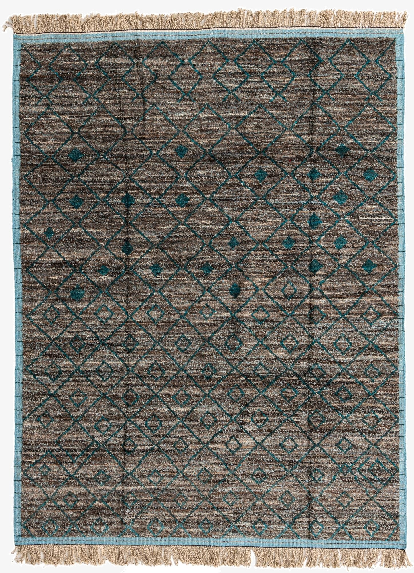 8' x 10' 6  Hand Knotted Moroccan Wool Rug