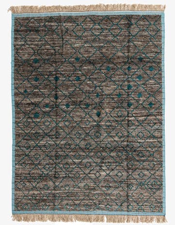 8' x 10' 6 Hand Knotted Moroccan Wool Rug