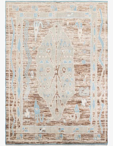 8' 9 x 12' 3 Hand Knotted Moroccan Wool Rug