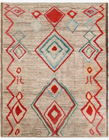 8' 2 x 10' 3 Hand Knotted Moroccan Wool Rug