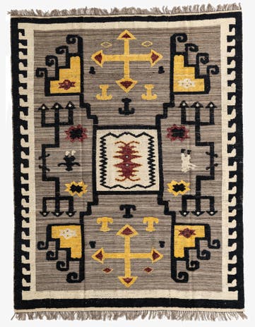 8' x 10' 2 Hand Knotted Moroccan Wool Rug