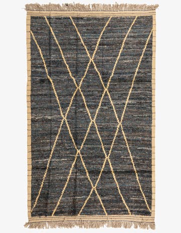 6' x 9' 9 Hand Knotted Moroccan Wool Rug