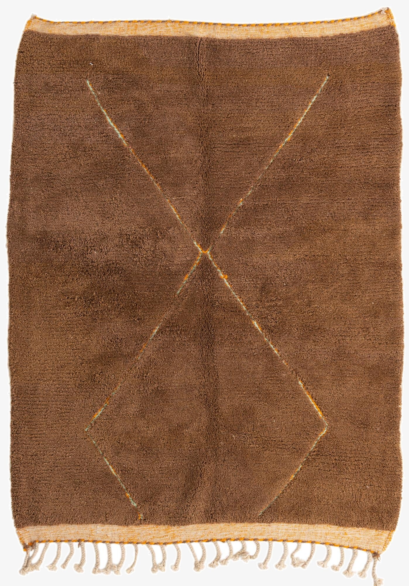 5' 10 x 7' 8  Hand Knotted Moroccan Wool Rug