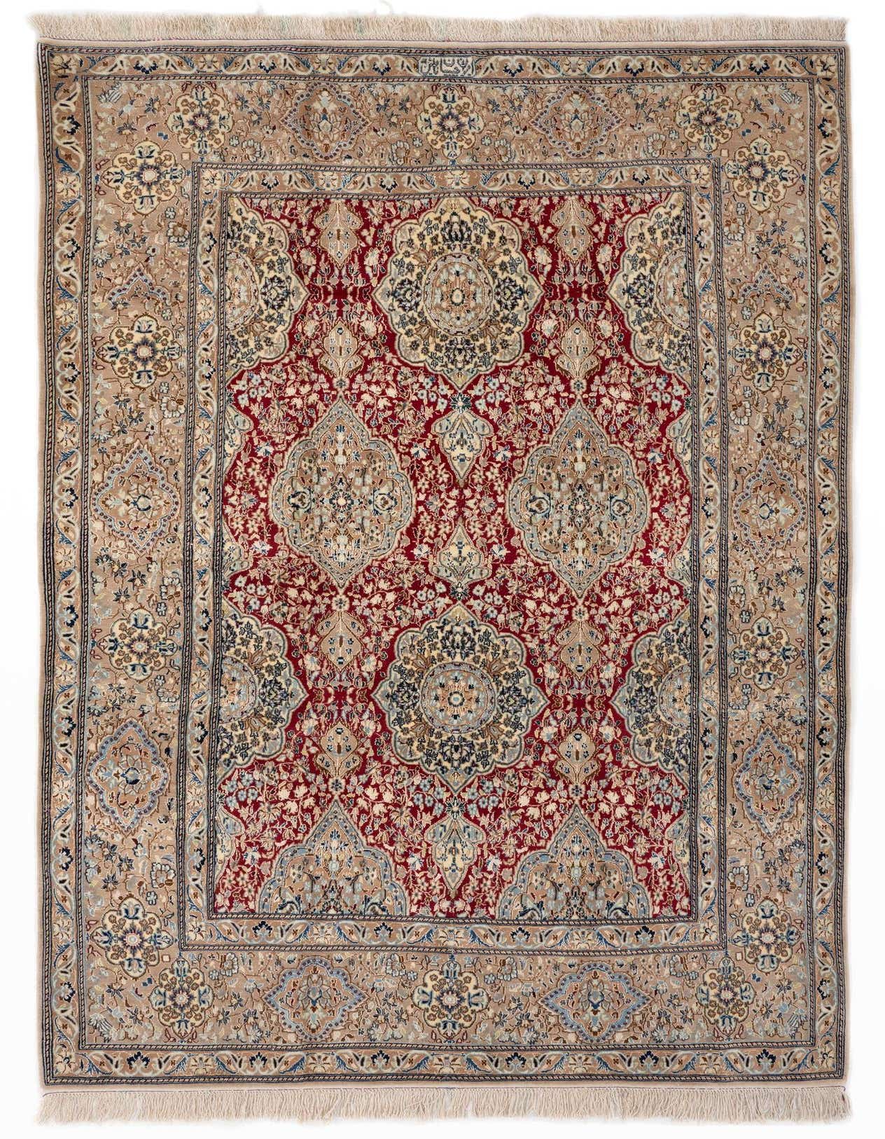 5' 3 x 8' 1 Hand Knotted Nain Persian Rug