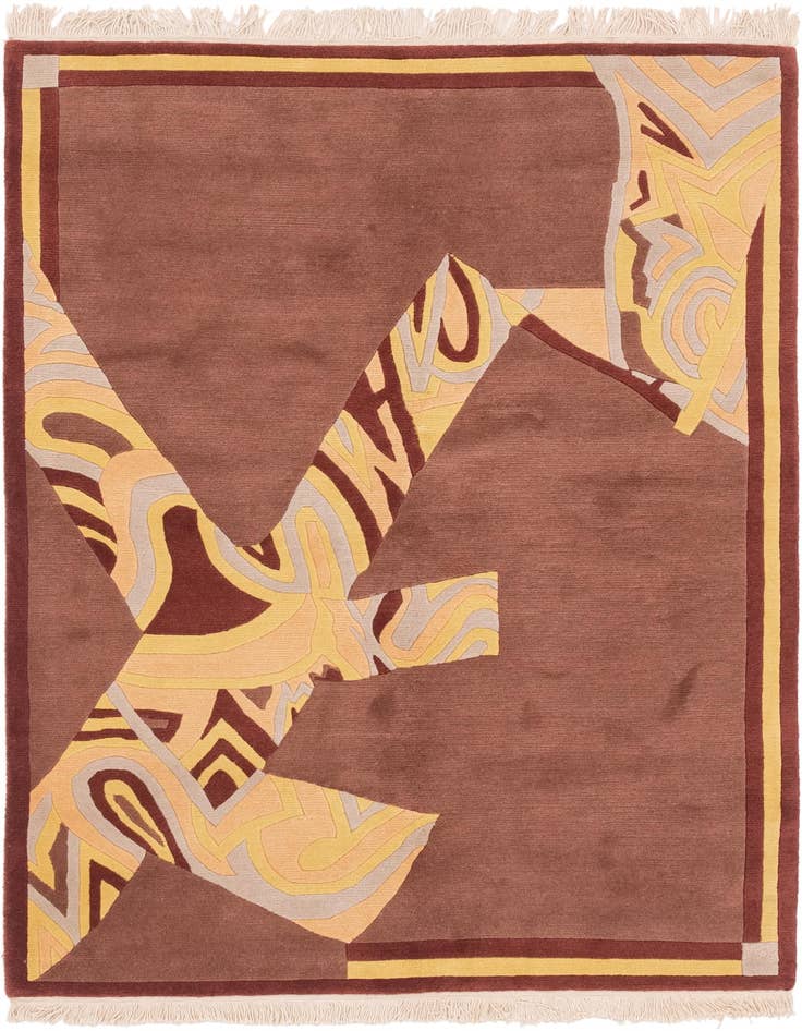 Detail image of 4' 7 x 6' 10 Hand Knotted Nepal Wool Rug