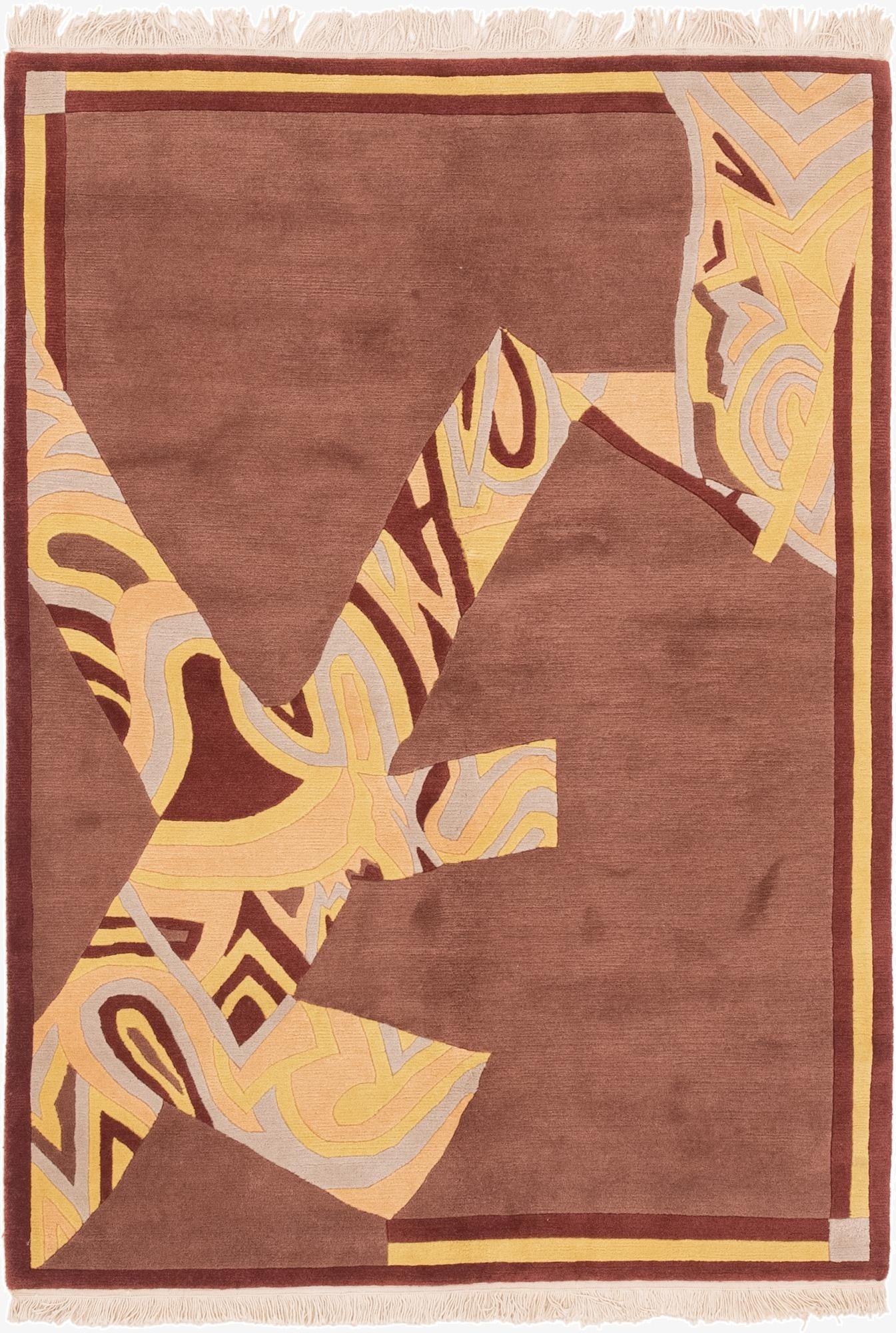 4' 7 x 6' 10  Hand Knotted Nepal Wool Rug