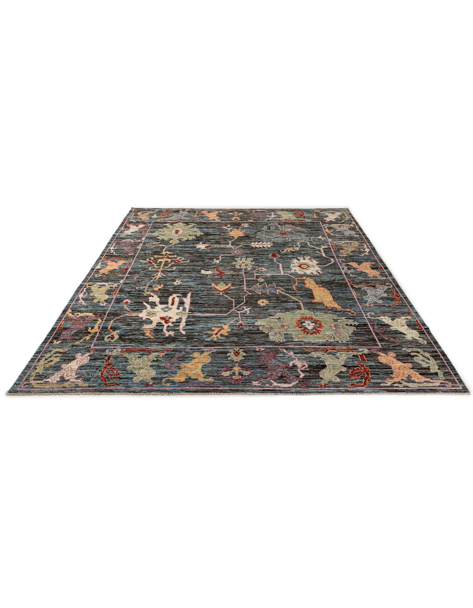 10' 1 x 13' 9 Hand Knotted Oushak Wool Rug