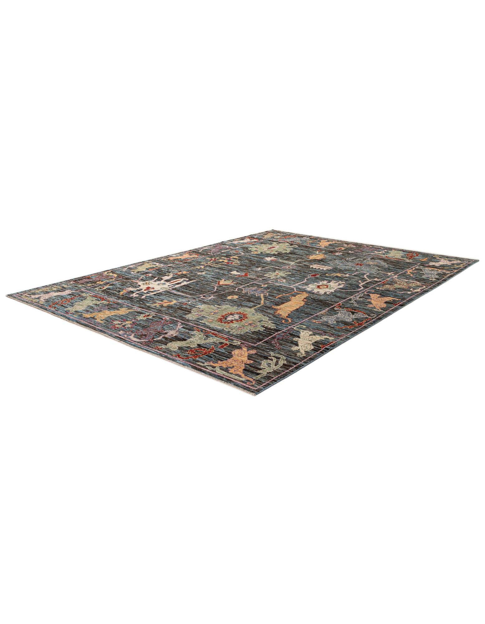 10' 1 x 13' 9 Hand Knotted Oushak Wool Rug