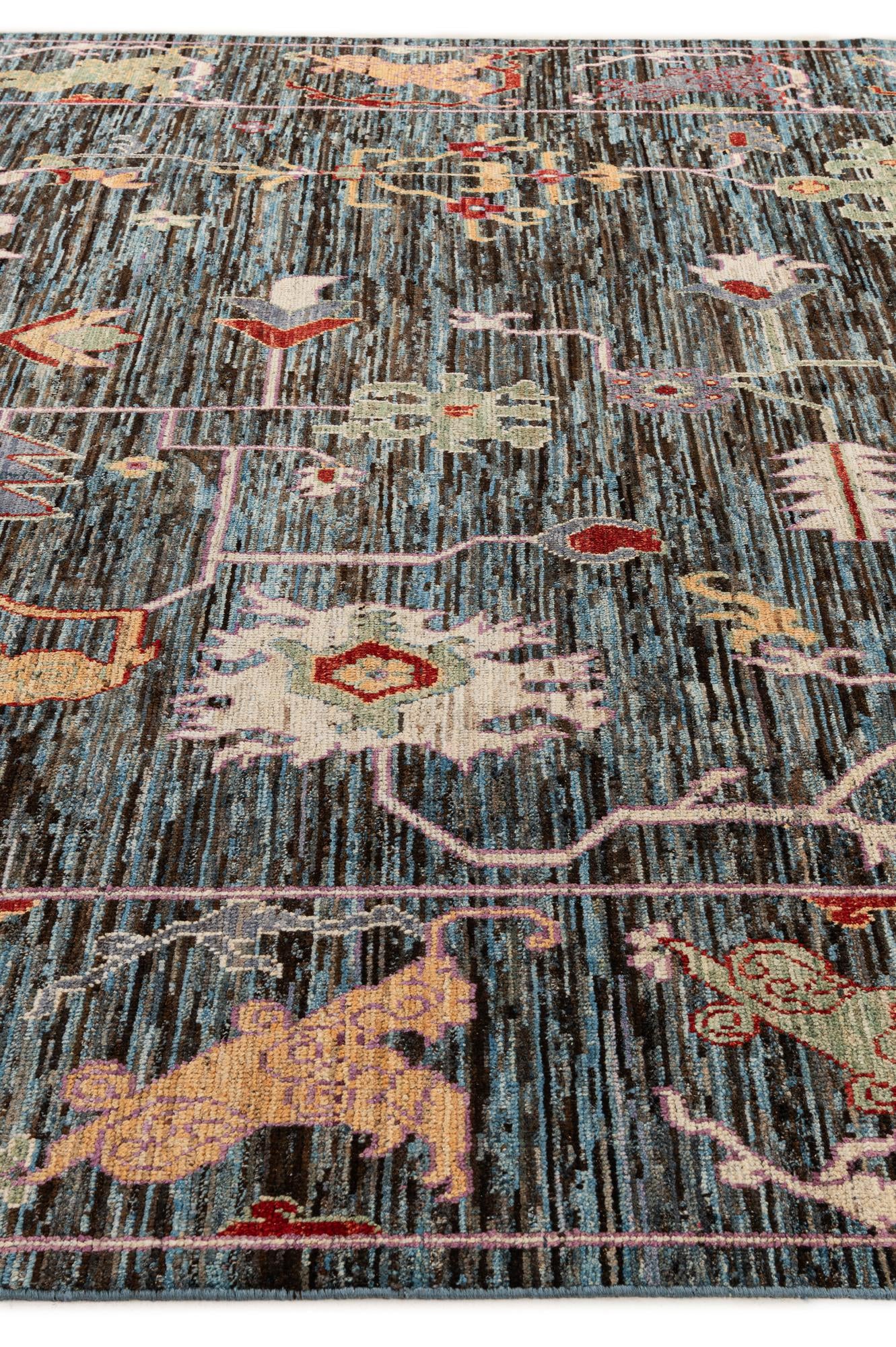 10' 1 x 13' 9 Hand Knotted Oushak Wool Rug