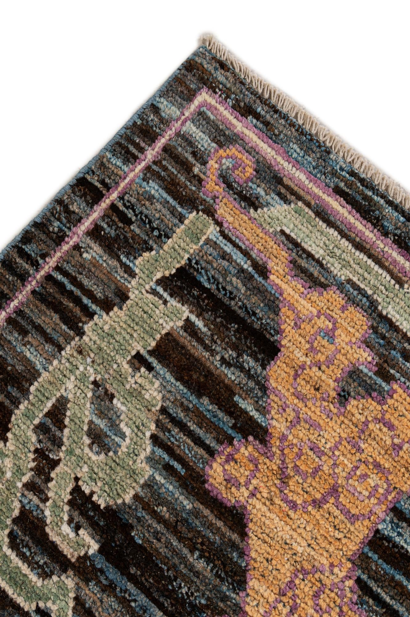 10' 1 x 13' 9 Hand Knotted Oushak Wool Rug