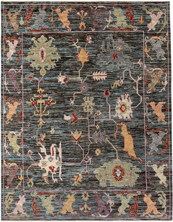 Detail image of 10' 1 x 13' 9 Hand Knotted Oushak Wool Rug