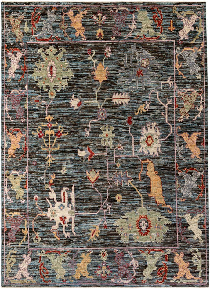 Detail image of 10' 1 x 13' 9 Hand Knotted Oushak Wool Rug