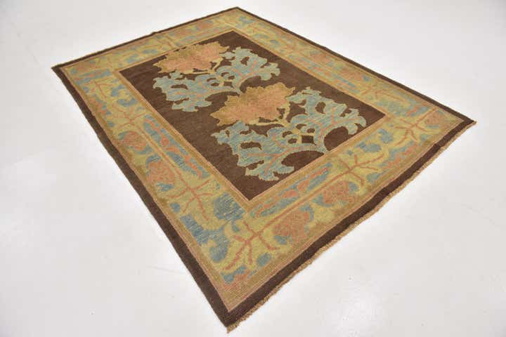 6' x 8' Hand Knotted Oushak Wool Rug