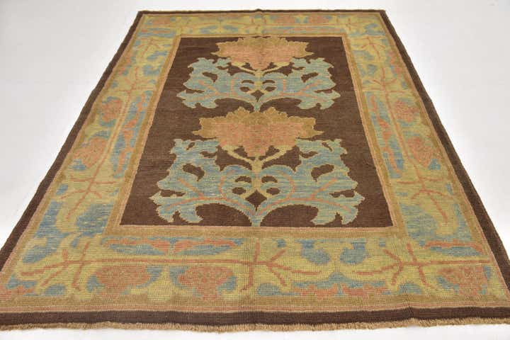 6' x 8' Hand Knotted Oushak Wool Rug