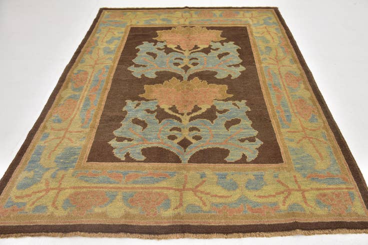 Detail image of 6' x 8' Hand Knotted Oushak Wool Rug