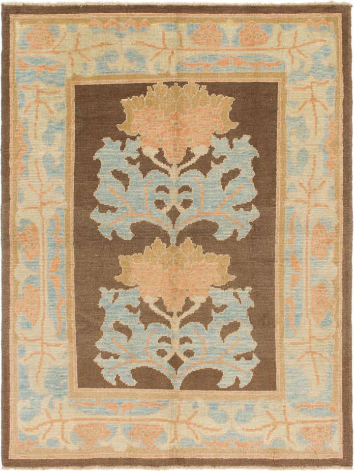 6' x 8' Hand Knotted Oushak Wool Rug