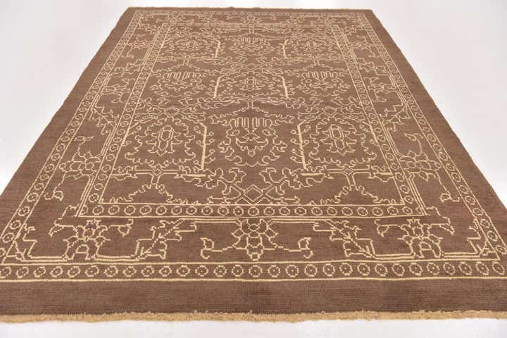 7' x 9' 10 Hand Knotted Oushak Wool Rug