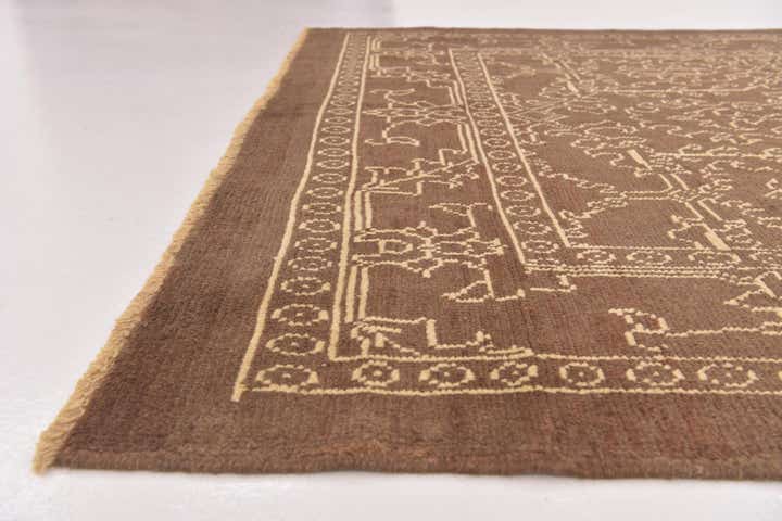 7' x 9' 10 Hand Knotted Oushak Wool Rug