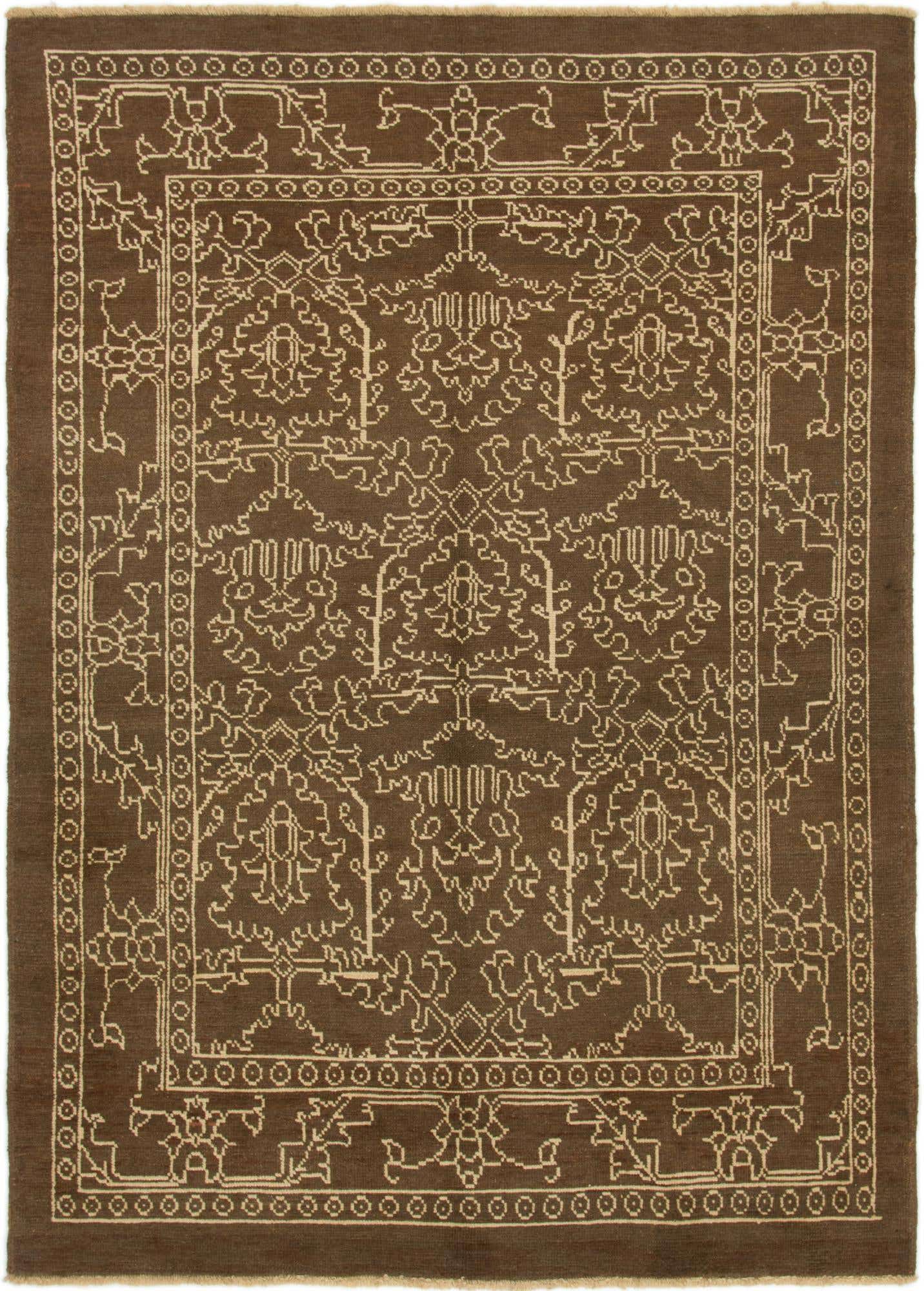 7' x 9' 10 Hand Knotted Oushak Wool Rug