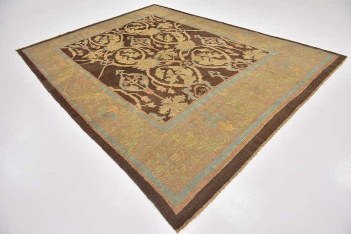 9' x 11' 10 Hand Knotted Oushak Wool Rug