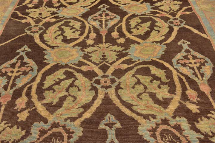 9' x 11' 10 Hand Knotted Oushak Wool Rug
