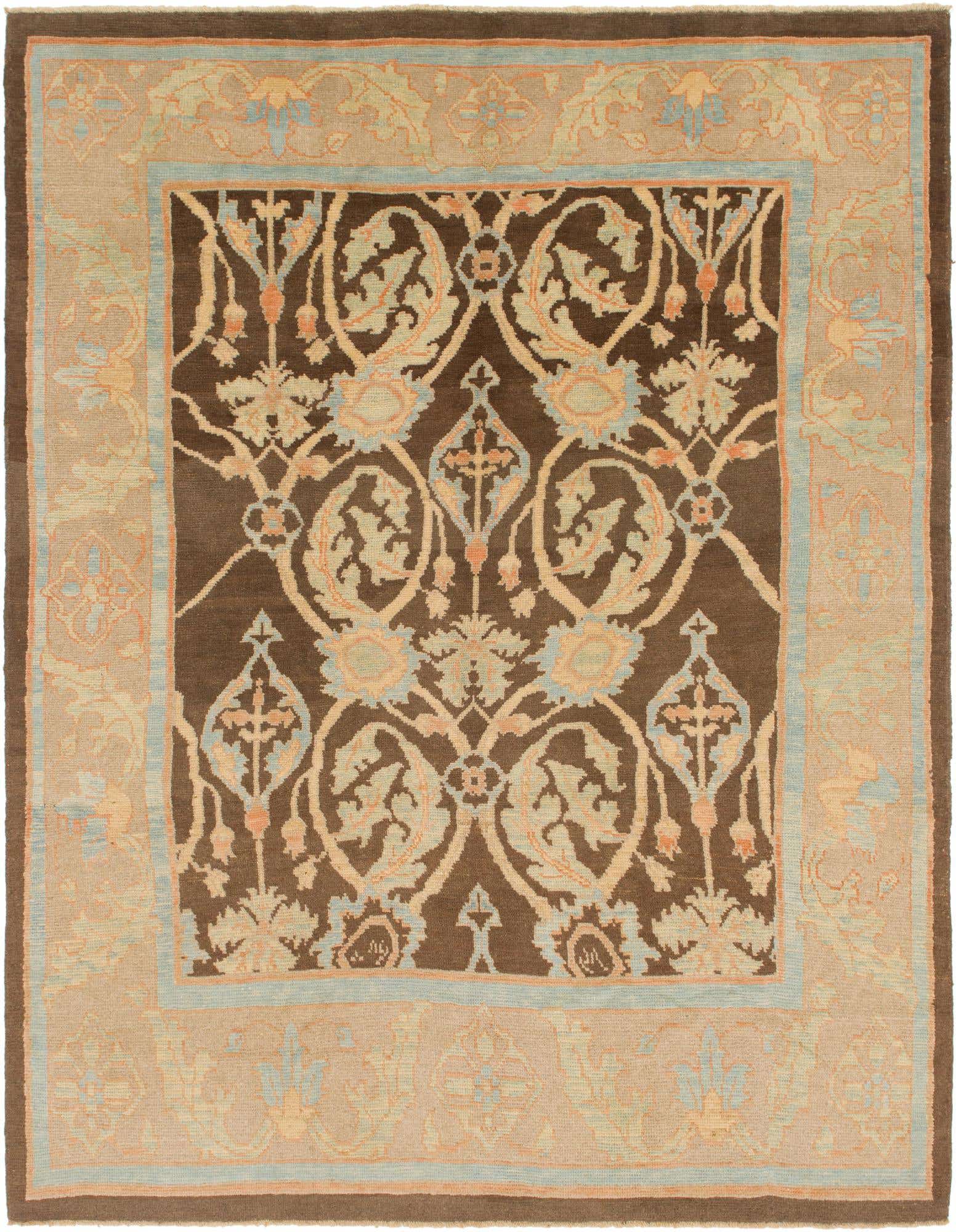 9' x 11' 10 Hand Knotted Oushak Wool Rug