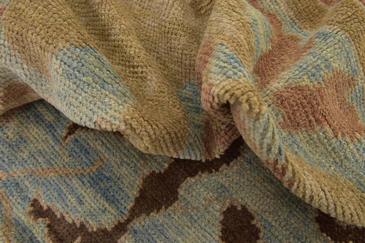 Detail image of 11' 10 x 14' 5 Hand Knotted Oushak Wool Rug