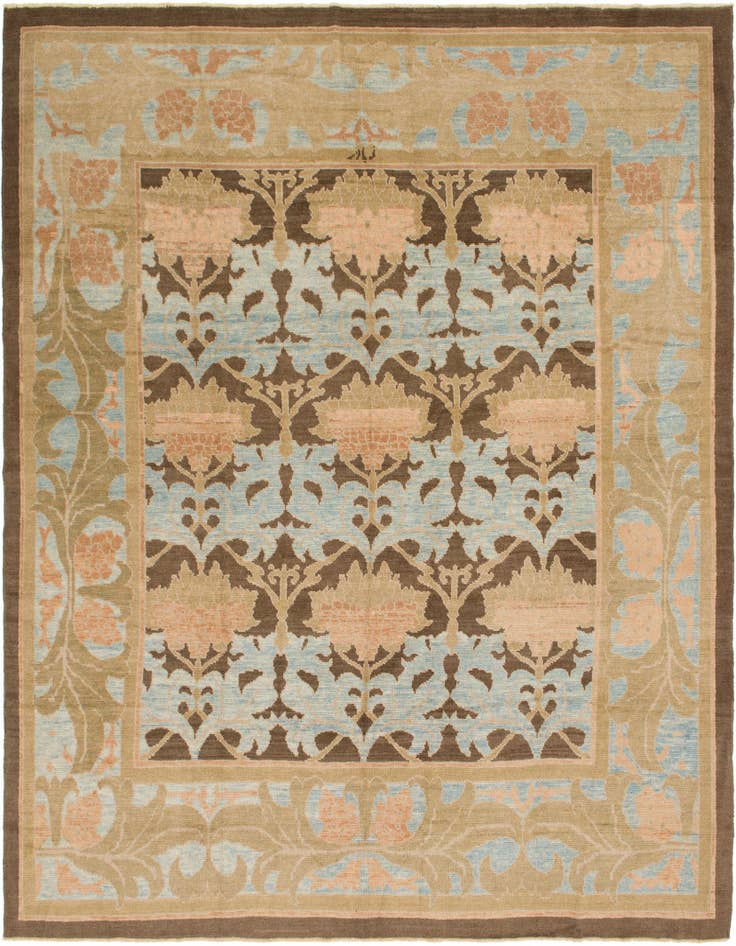 Detail image of 11' 10 x 14' 5 Hand Knotted Oushak Wool Rug
