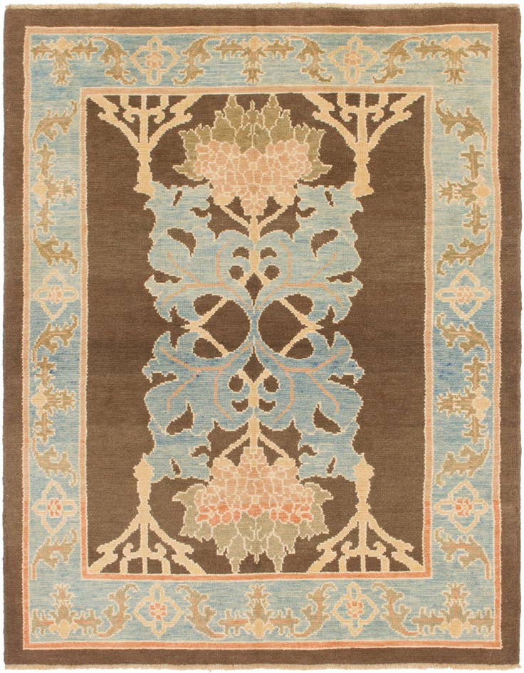 Detail image of 6' 7 x 9' 2 Hand Knotted Oushak Wool Rug